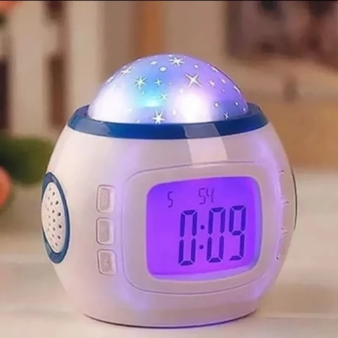 RELOJ DESPERTADOR PROYECTOR DE ESTRELLAS CON MÚSICA
