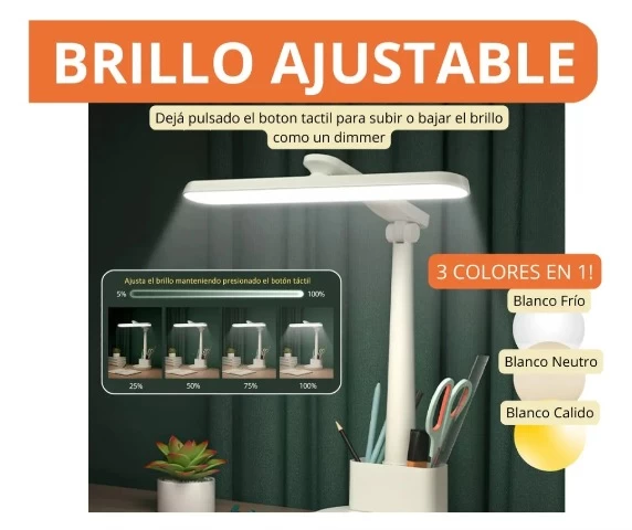 LÁMPARA VELADOR RECARGABLE ARTICULADA