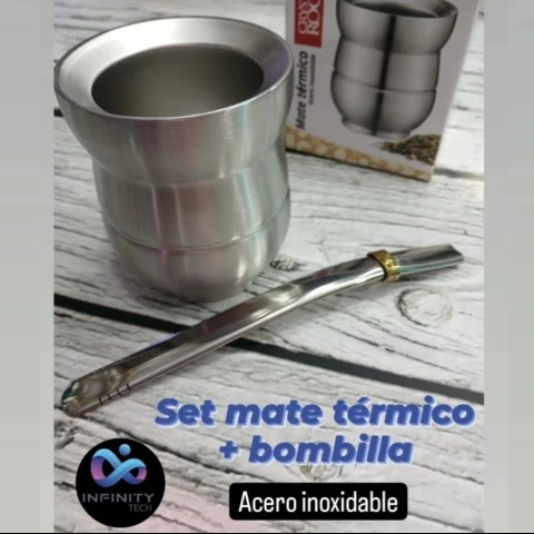 SET MATE ACERO INOXIDABLE Y BOMBILLA