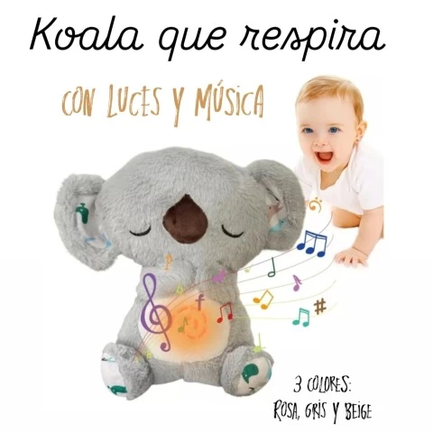 PELUCHE KOALA QUE RESPIRA CON LUZ Y MÚSICA